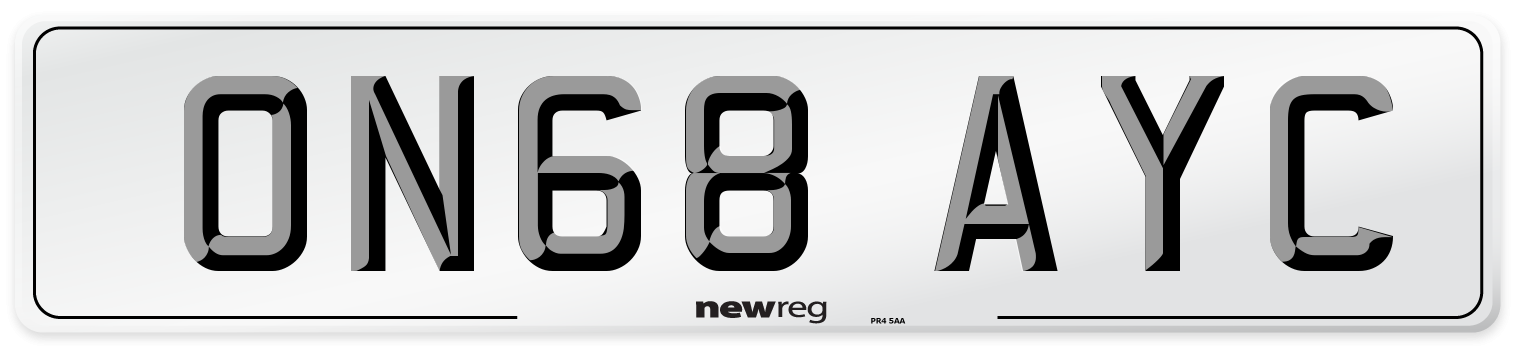 ON68 AYC Number Plate from New Reg